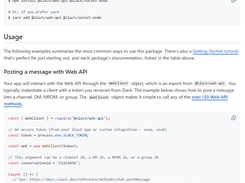 Node Slack SDK Screenshot 1