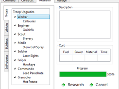 close-up of the "Research" tab