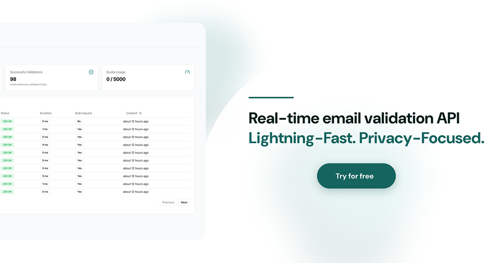 Bulk & Real-Time Email Validation API