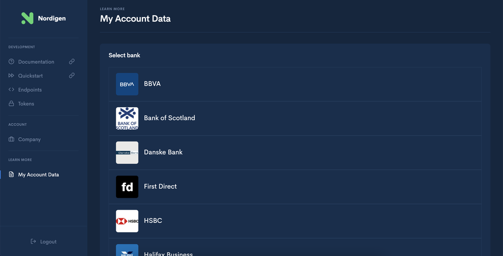 Connect European bank accounts via simple API