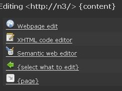 Nornix web page editing modes.