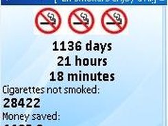 Status Screen: Number of cigarettes not smoked etc.