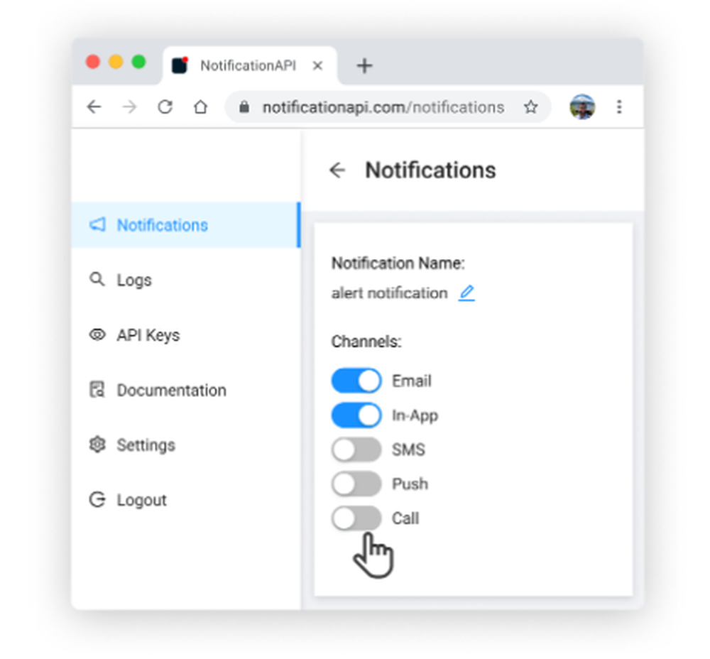 NotificationAPI Screenshot 1