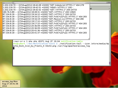 Using notification-tail to watch the Apache access log.
