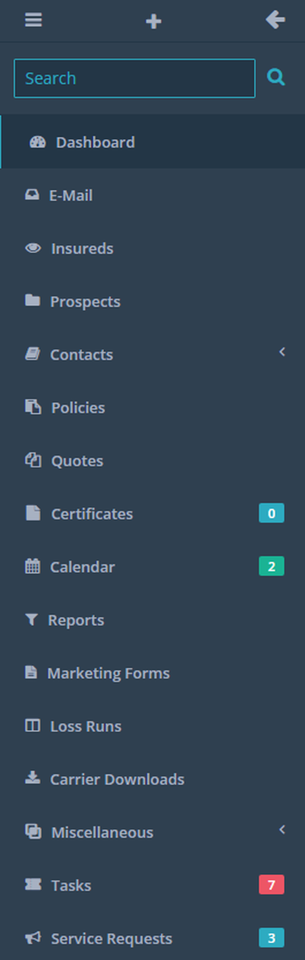 NowCerts-Main-Menu