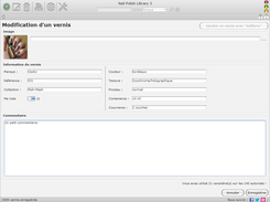 Interface de modification de vernis