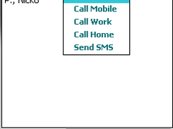 Selected contact popup menu