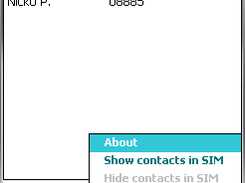 Contacts menu