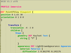 Syntax highlighting for X3D