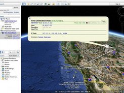 4 - Geolocated traceroute data shown in Google Earth