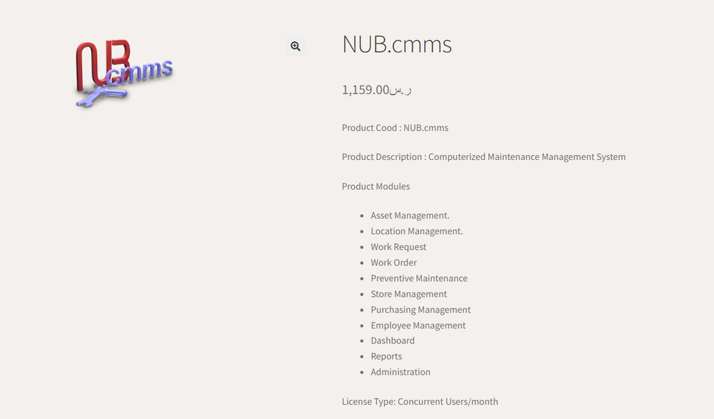 NUB.cmms Screenshot 1