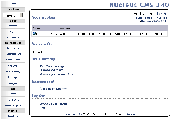 Nucleus CMS Backend Homepage