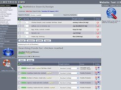 Quick Foods/Nutrients Search and Food Assignments