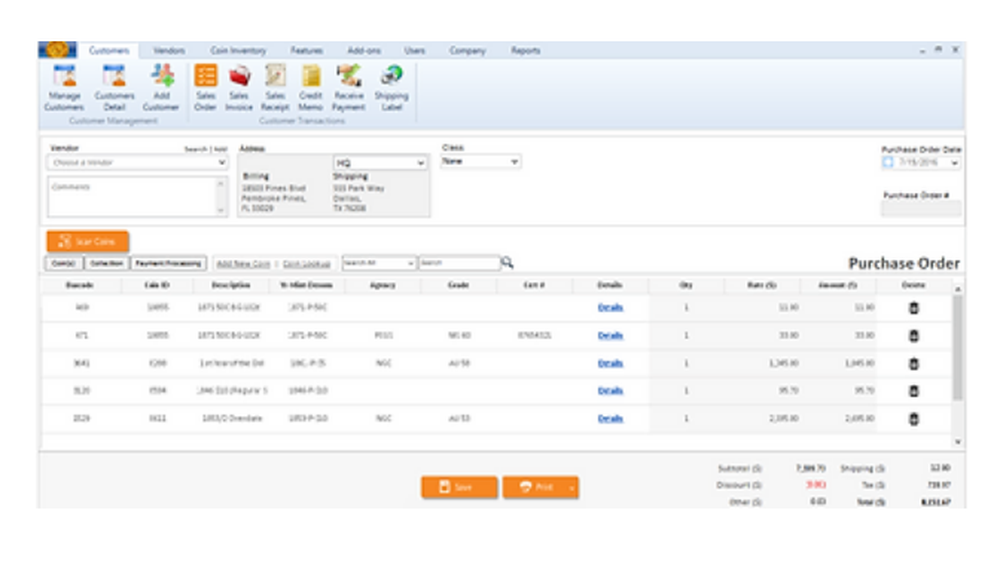 Numismatics Inventory Manager Screenshot 1