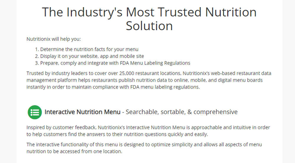 Nutritionix Screenshot 1