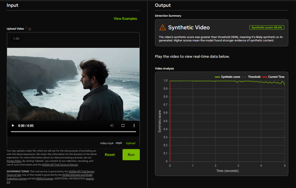 NVIDIA Synthetic Video Detector Screenshot 1