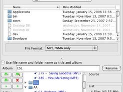 NW-E00x MP3 File Manager v0.16 on Mac OS X 10.5.1 Leopard