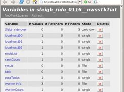 Variable listing of a Sleigh workspace