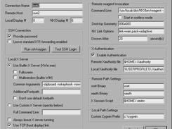 The connection settings dialog