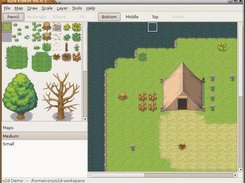A picture of the map editor, using the example project