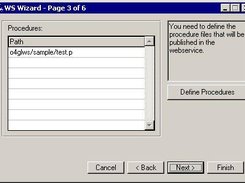 Defining the procedures to include in the webservice