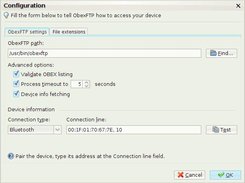 ObexFTP settings