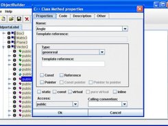 C++ method(function) properties dialog.