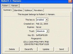 The Key Summary panel.