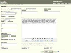 Selected content article being edited