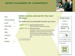 Public events display, with interactive calendar