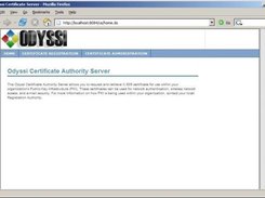 The Odyssi Certificate Server home page