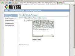 The form for PKCS #10 SSL certificate requests