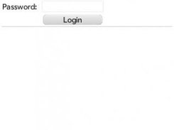 Login screen on a Palm Pre