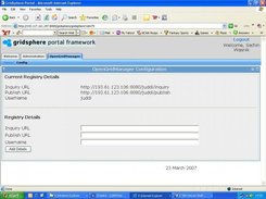 OpenGridManager Configuration Portlet