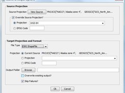 iGOR source and target projection options