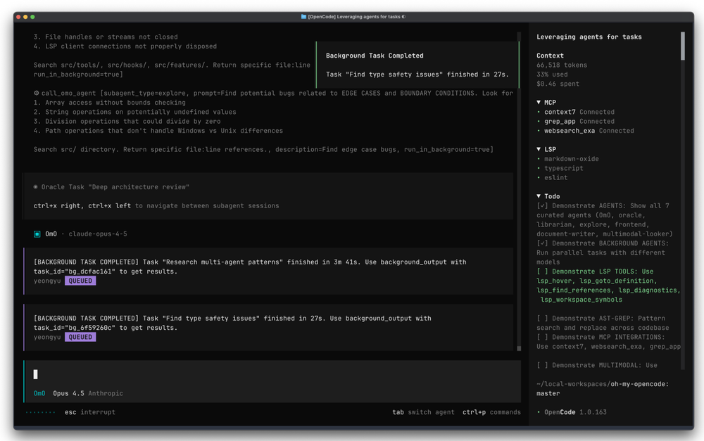 Oh My OpenAgent Screenshot 1