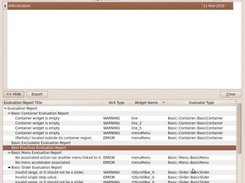 Showing the evaluator results list of a report