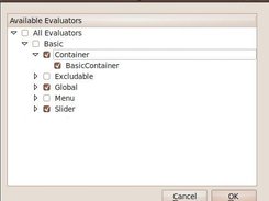 Selecting the evaluators in the available evaluator tree