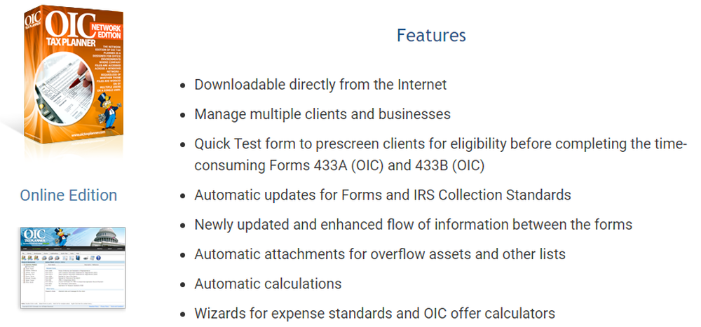 OIC Tax Planner Screenshot 1