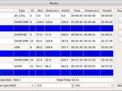 Route window with stopover