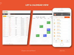 Manage your jobs via list view or calendar