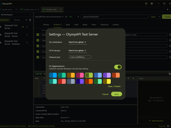Change Color of the App, Workspaces and Colletions  to have Visual Indicator on what Suite u are working in OlympAPI