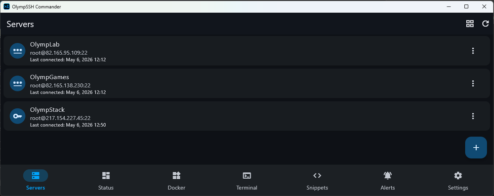 Server Tab with Multiple Servers to Connect with 1 Click