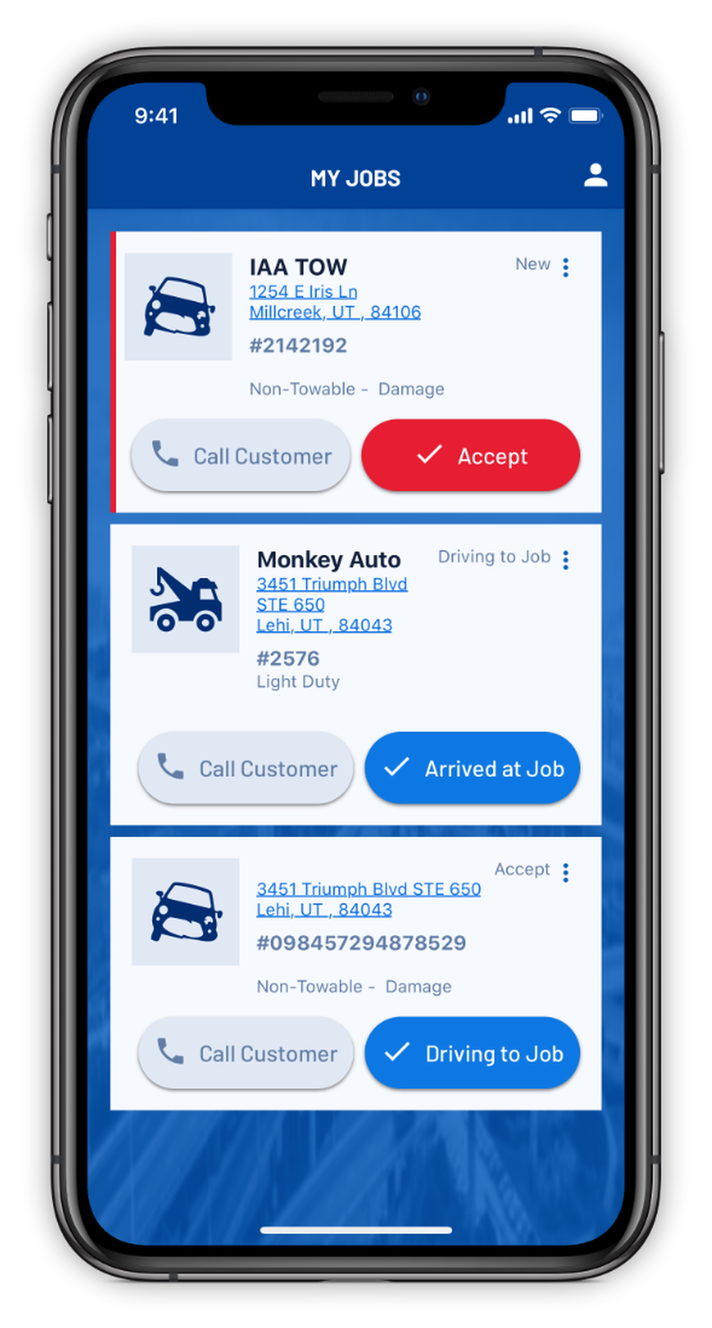 Driver App - Job Card