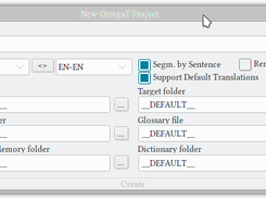 Create Project window