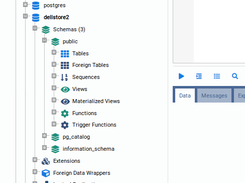 Tree view showing database structure