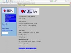 User Account/Profile Page