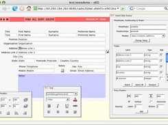 Direct placement, positioning, formatting of database fields