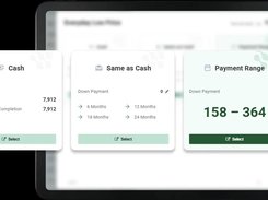 With Price Presentation, your estimate instantly transforms into a visual presentation showing cash, same-as-cash, and monthly financing options side-by-side.