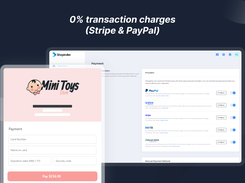 Use major providers like Stripe and PayPal without worrying about any transaction fees!